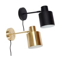 Wandlampe "Fuse" von Hübsch interior - in Gold und Schwarz