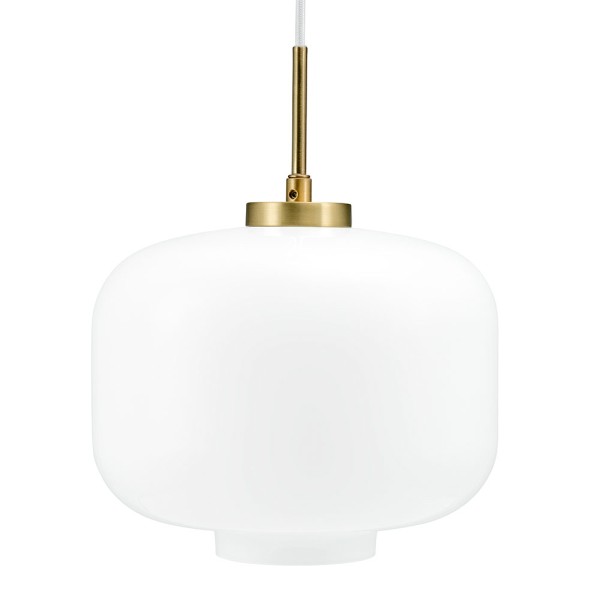 Glaslampe mit goldenen Details