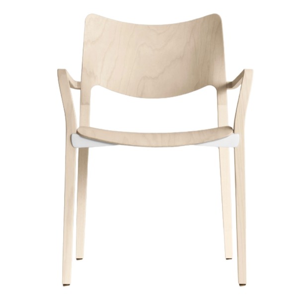 Eleganter Stuhl "Laclasica" aus Esche Natur - mit Armlehnen