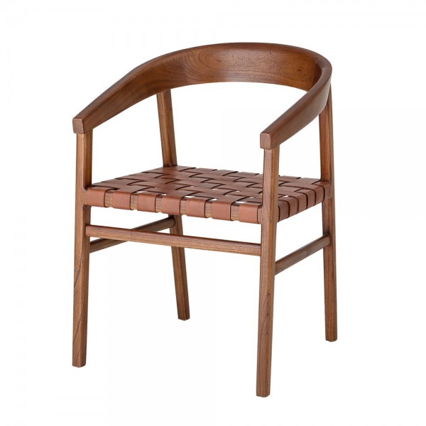 Bloomingville Stuhl "Vitus" aus Holz und Leder
