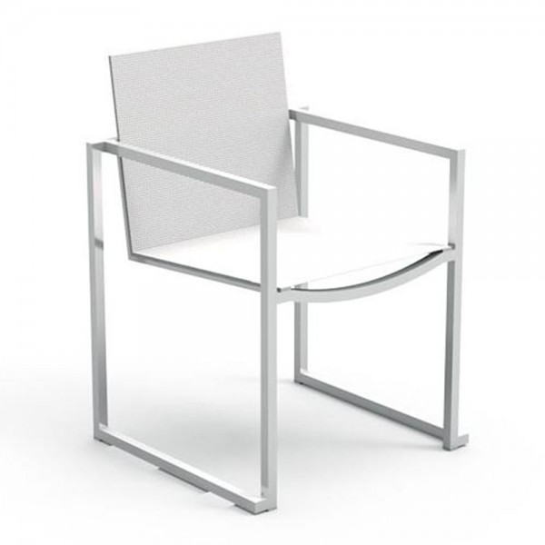 Stappelbarer Gartenstuhl aus hochwertigem Aluminium "Essence" von TalenTi in Weiß