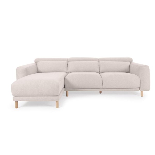 3-Sitzer Sofa "Sinara" mit Chaiselongue links Weiß 296 cm