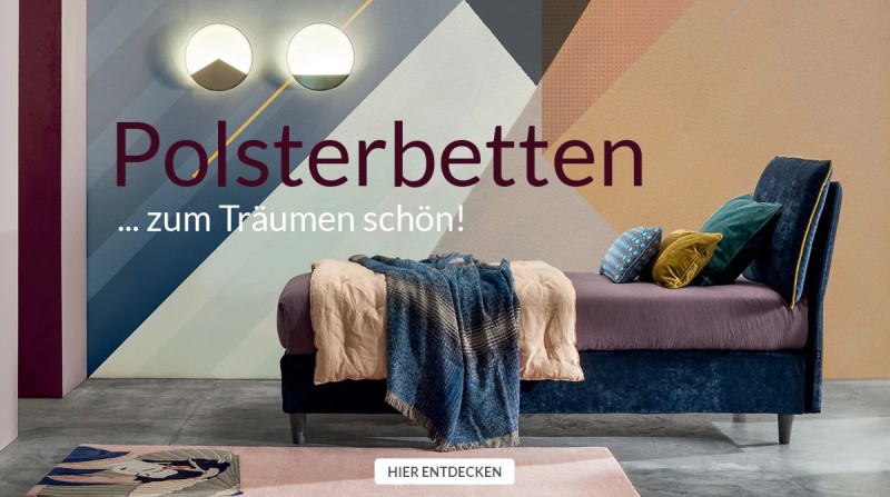 Designer Polsterbett Hussenbett Bett mit Polsterkopfteil | milanari.com