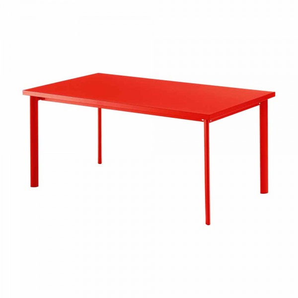 Roter Gartentisch "Star" aus Stahl