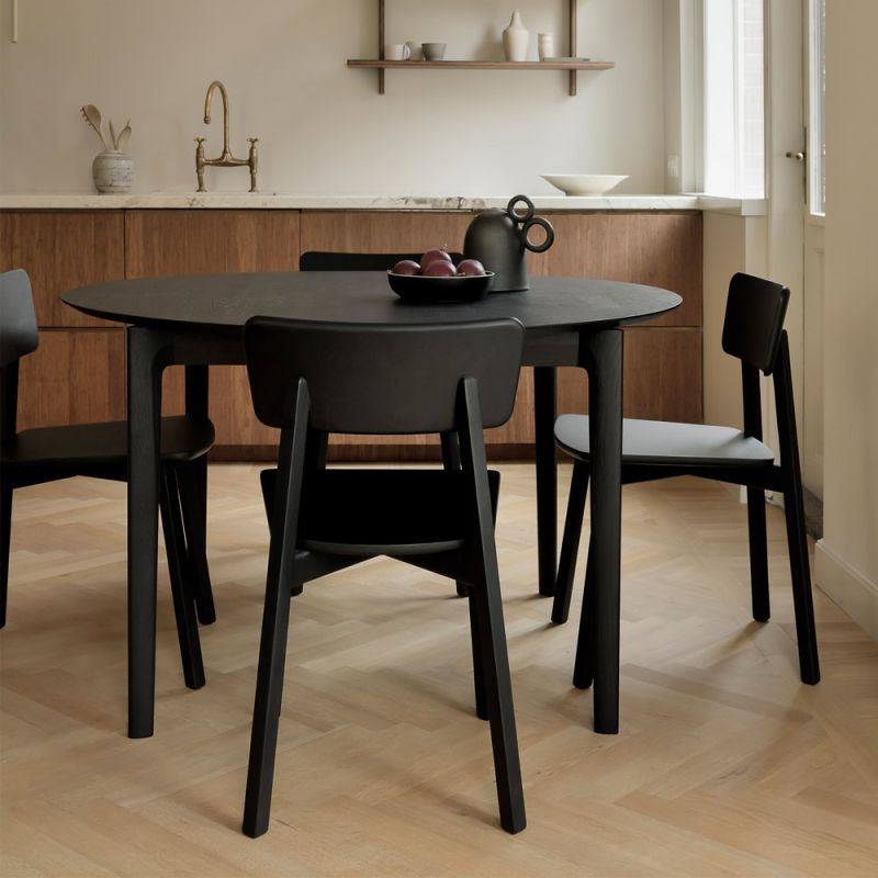 Designer Massivholztisch rund schwarze Eiche | milanari.com