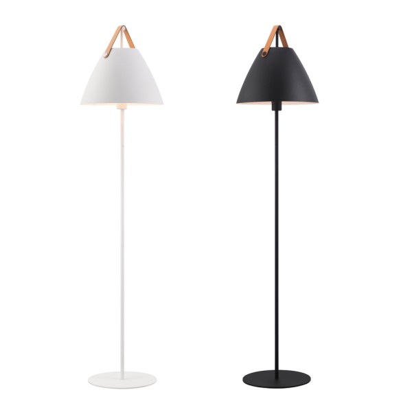 Designer Stehlampe Metall schwarz weiß