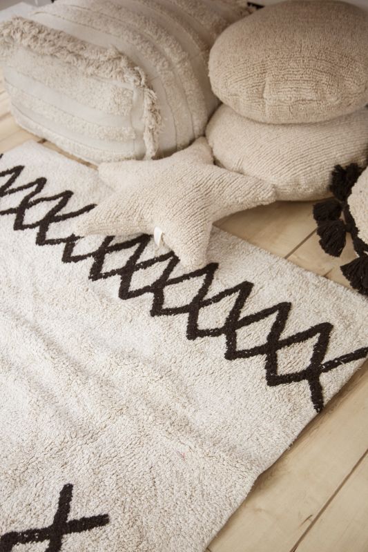 Designer Teppich Wolle beige gemustert | milanari.com