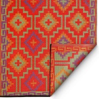 Kunststoffteppich "Lhasa" mit Ethno Muster in Rot