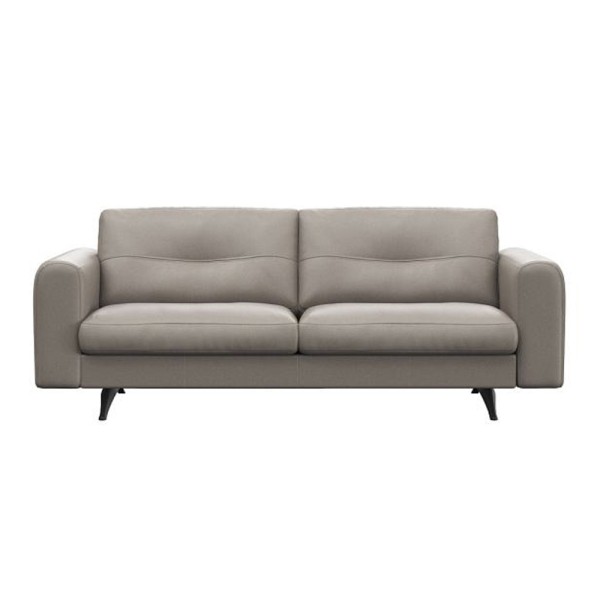 Designer 2-Sitzer Sofa "Glam" aus Leder in grau