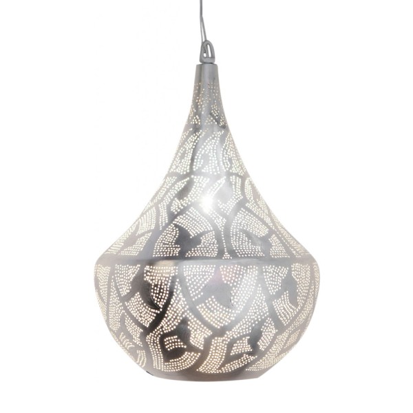 Orientalische Designerlampe "Bellsky" silber