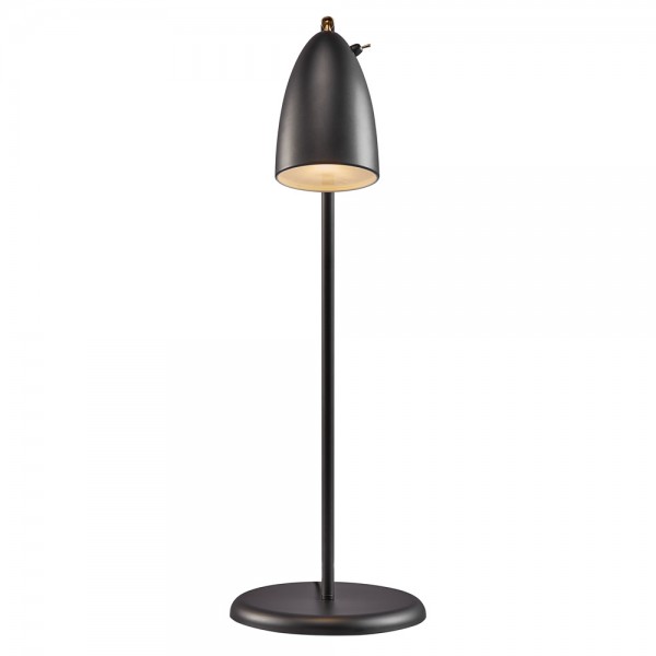 Schwarze Tischleuchte "Nele" mit Kippschalter am Lampenschirm