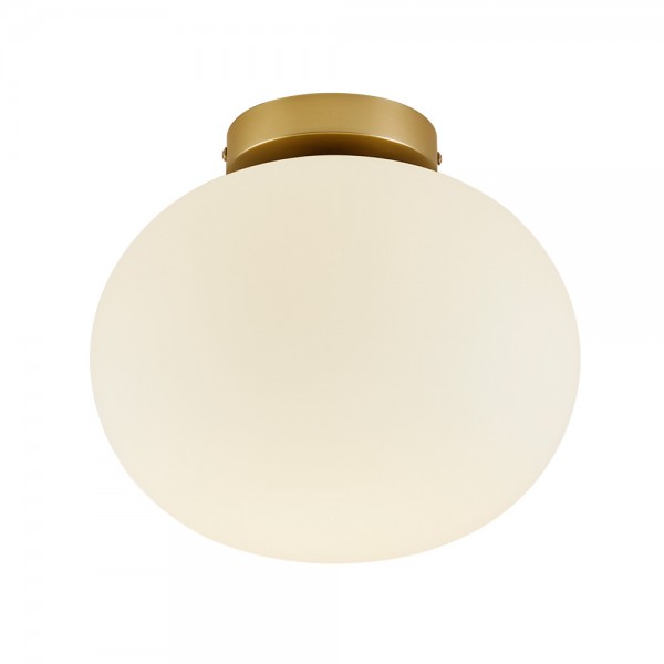 Weiße Deckenlampe "Alon" aus Opalglas und Metall