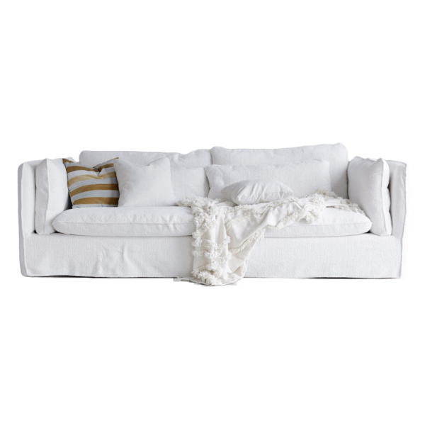 3 SItzer Sofa in Weiß "Vianna" mit abnehmbarem Bezug