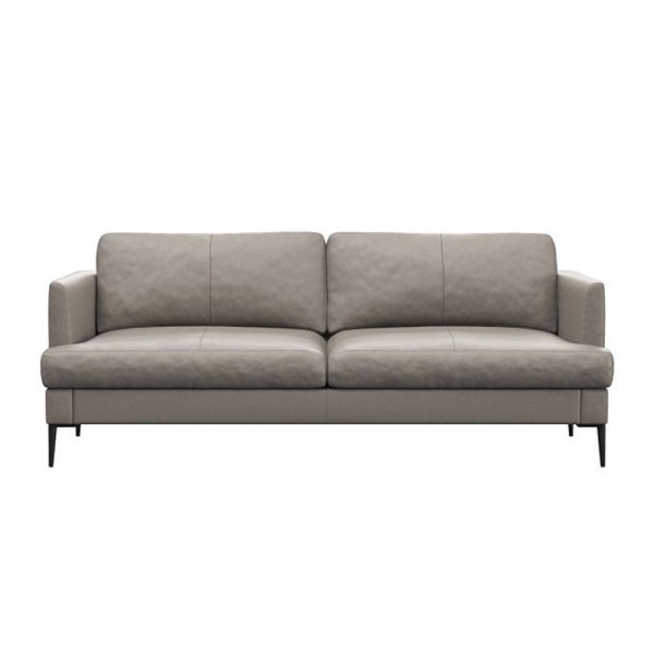 Designer 2-Sitzer Sofa "Copernico" aus Leder in grau