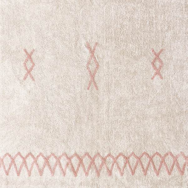 Handgefertigter Teppich in beige und rosa "Atlas"