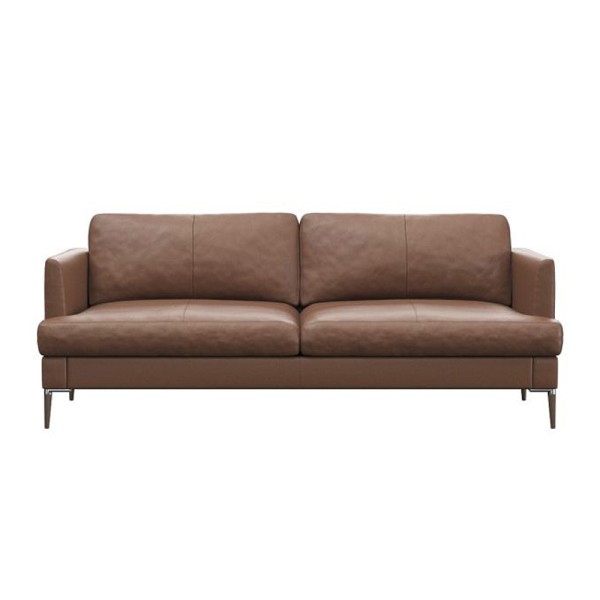 Designer 2-Sitzer Sofa "Copernico" aus Leder in braun