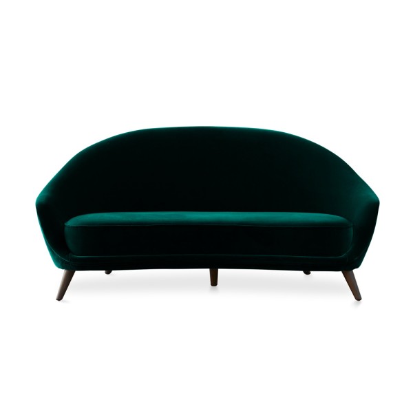 marie's corner Designer Sofa klein Samt emeraldgrün