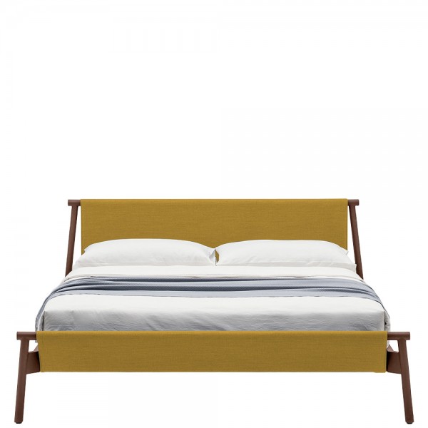 Italienisches Bett "Jacco" mit abnehmbarem Bezug & Metallgestell